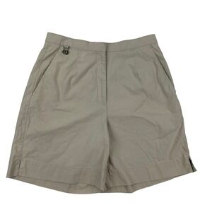 TAIL TECH Women's Khaki Bermuda Shorts Golf Size 10 Zipper Pockets Stretch